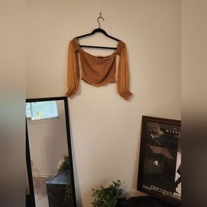 Long Sleeve Crop Top | Size: L